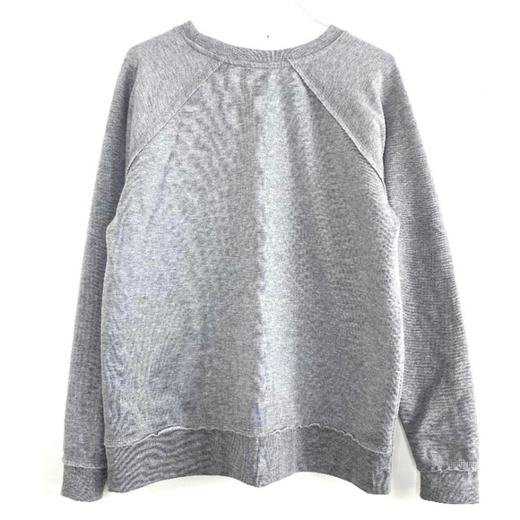 Doe Floral Print Fleece Pullover Sweatshirt Gray - Picture 4 of 8